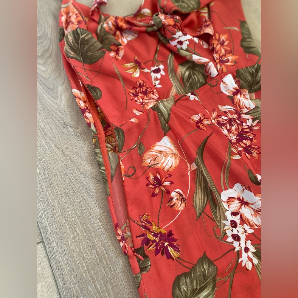 Floral Rust Jumpsuit - Picture 2 of 5